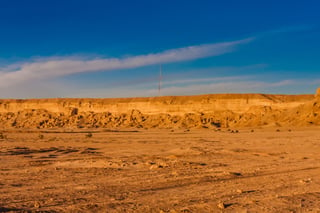 A rock cliff north-east of Riyadh, Saudi Arabia
